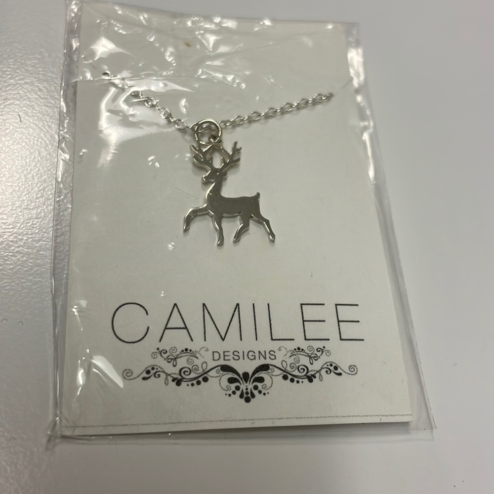 CAMILLE Silver Reindeer Necklace